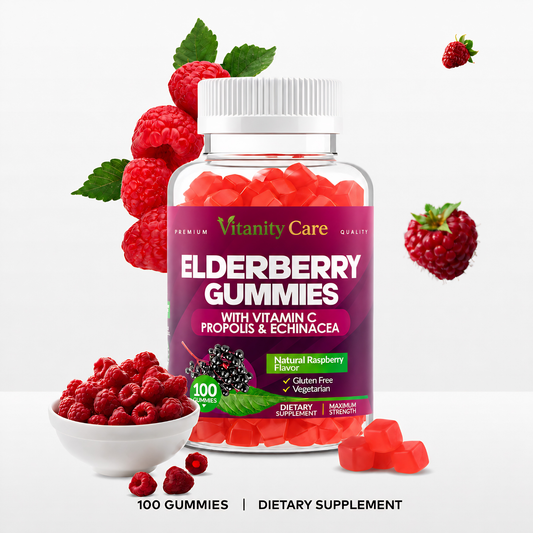 Elderberry Gummies 200mg with Vitamin C & Echinacea – Immune Support Gummies for Adults & Kids | Vegan | 100 Count